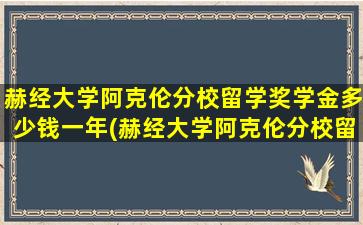 赫经大学阿克伦分校留学奖学金多少钱一年(赫经大学阿克伦分校留学奖学金多少钱一个月)