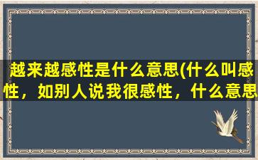 越来越感性是什么意思(什么叫感性，如别人说我很感性，什么意思)