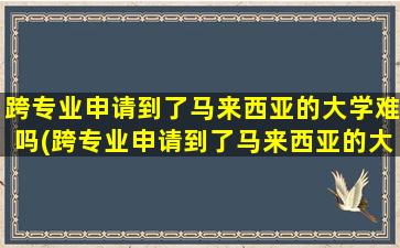 跨专业申请到了马来西亚的大学难吗(跨专业申请到了马来西亚的大学有用吗)