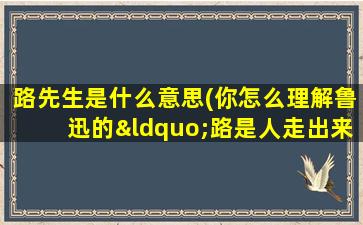 路先生是什么意思(你怎么理解鲁迅的“路是人走出来的”)