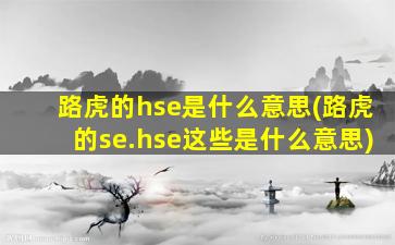 路虎的hse是什么意思(路虎的se.hse这些是什么意思)