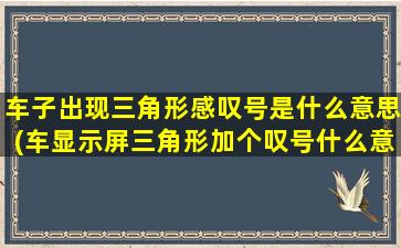 车子出现三角形感叹号是什么意思(车显示屏三角形加个叹号什么意思)