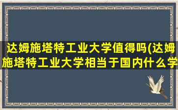 达姆施塔特工业大学值得吗(达姆施塔特工业大学相当于国内什么学校)