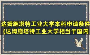 达姆施塔特工业大学本科申请条件(达姆施塔特工业大学相当于国内什么学校)