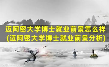 迈阿密大学博士就业前景怎么样(迈阿密大学博士就业前景分析)