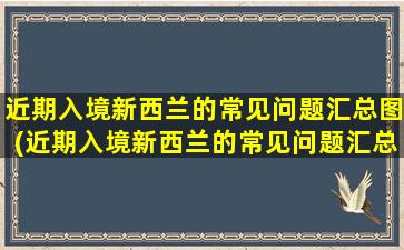 近期入境新西兰的常见问题汇总图(近期入境新西兰的常见问题汇总)