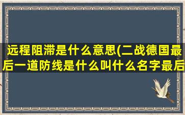 远程阻滞是什么意思(二战德国最后一道防线是什么叫什么名字最后一道防线)