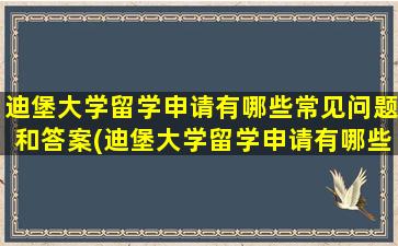 迪堡大学留学申请有哪些常见问题和答案(迪堡大学留学申请有哪些常见问题及答案)