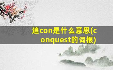 追con是什么意思(conquest的词根)