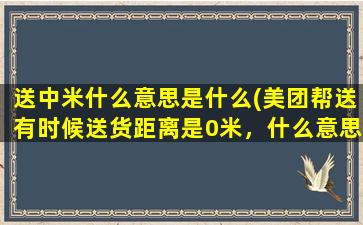 送中米什么意思是什么(美团帮送有时候送货距离是0米，什么意思这样的订单)