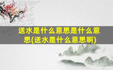 送水是什么意思是什么意思(送水是什么意思啊)