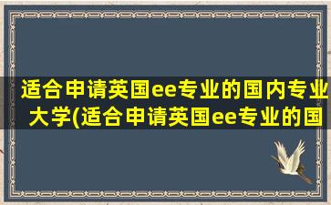 适合申请英国ee专业的国内专业大学(适合申请英国ee专业的国内专业学校)