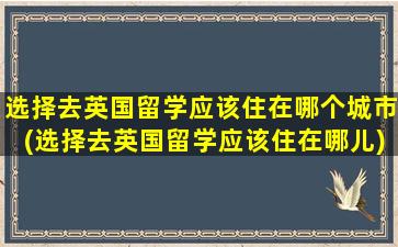 选择去英国留学应该住在哪个城市(选择去英国留学应该住在哪儿)