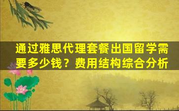 通过雅思代理套餐出国留学需要多少钱？费用结构综合分析