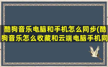 酷狗音乐电脑和手机怎么同步(酷狗音乐怎么收藏和云端电脑手机同步)