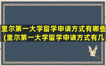 里尔第一大学留学申请方式有哪些(里尔第一大学留学申请方式有几种)