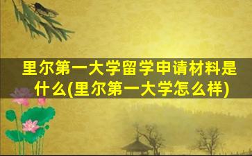 里尔第一大学留学申请材料是什么(里尔第一大学怎么样)