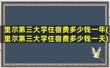 里尔第三大学住宿费多少钱一年(里尔第三大学住宿费多少钱一天)