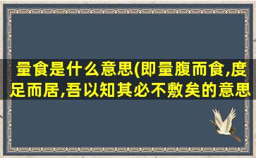 量食是什么意思(即量腹而食,度足而居,吾以知其必不敷矣的意思)