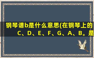 钢琴谱b是什么意思(在钢琴上的C、D、E、F、G、A、B。是什么意思)