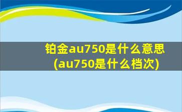 铂金au750是什么意思(au750是什么档次)