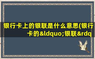 银行卡上的银联是什么意思(银行卡的“银联”是什么意思。还有那个上面的VIVS)