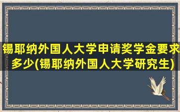 锡耶纳外国人大学申请奖学金要求多少(锡耶纳外国人大学研究生)