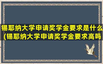 锡耶纳大学申请奖学金要求是什么(锡耶纳大学申请奖学金要求高吗)