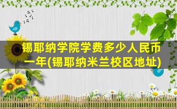 锡耶纳学院学费多少人民币一年(锡耶纳米兰校区地址)