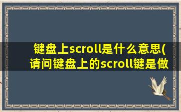 键盘上scroll是什么意思(请问键盘上的scroll键是做什么用的)