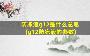 防冻液g12是什么意思(g12防冻液的参数)