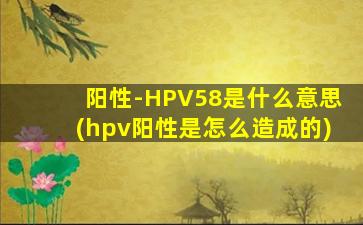 阳性-HPV58是什么意思(hpv阳性是怎么造成的)