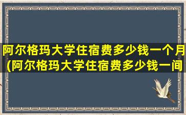 阿尔格玛大学住宿费多少钱一个月(阿尔格玛大学住宿费多少钱一间)