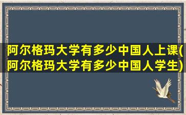 阿尔格玛大学有多少中国人上课(阿尔格玛大学有多少中国人学生)