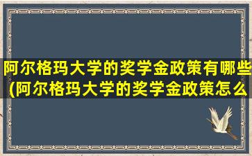 阿尔格玛大学的奖学金政策有哪些(阿尔格玛大学的奖学金政策怎么样)