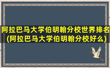 阿拉巴马大学伯明翰分校世界排名(阿拉巴马大学伯明翰分校好么)