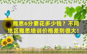 雅思6分要花多少钱？不同地区雅思培训价格差别很大！