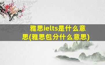 雅思ielts是什么意思(雅思包分什么意思)