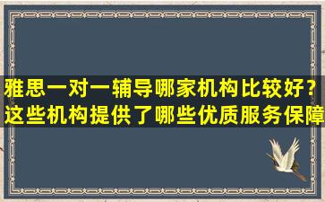 雅思一对一辅导哪家机构比较好？这些机构提供了哪些优质服务保障？