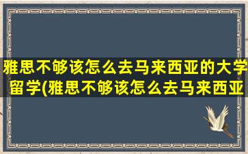 雅思不够该怎么去马来西亚的大学留学(雅思不够该怎么去马来西亚的大学读)