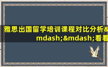 雅思出国留学培训课程对比分析——看看哪一门适合你