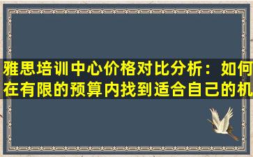 雅思培训中心价格对比分析：如何在有限的预算内找到适合自己的机构？