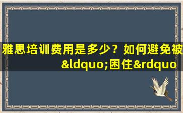 雅思培训费用是多少？如何避免被“困住”？