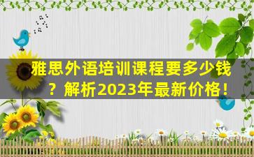 雅思外语培训课程要多少钱？解析2023年最新价格！