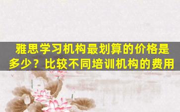 雅思学习机构最划算的价格是多少？比较不同培训机构的费用