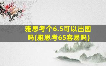 雅思考个6.5可以出国吗(雅思考65容易吗)