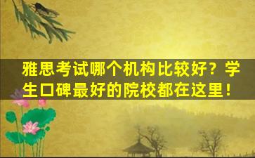 雅思考试哪个机构比较好？学生口碑最好的院校都在这里！