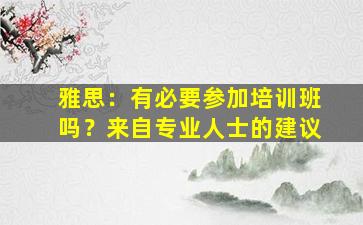 雅思：有必要参加培训班吗？来自专业人士的建议