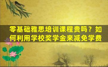 零基础雅思培训课程贵吗？如何利用学校奖学金来减免学费