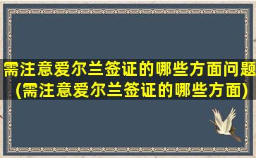 需注意爱尔兰签证的哪些方面问题(需注意爱尔兰签证的哪些方面)